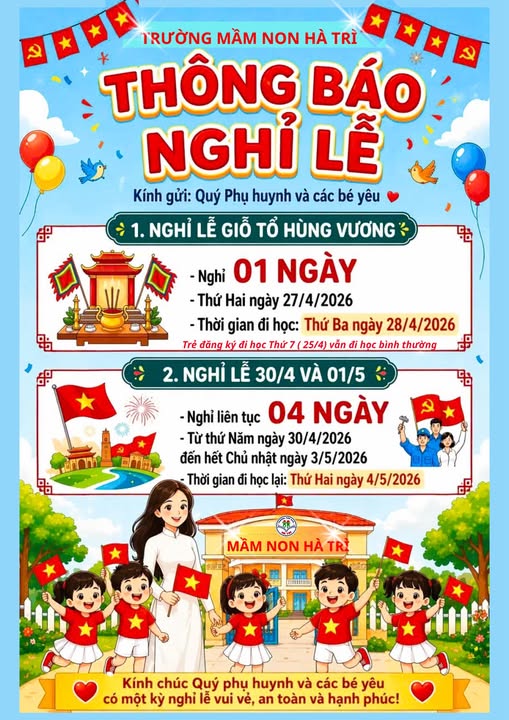 THÔNG BÁO NGHỈ LỄ